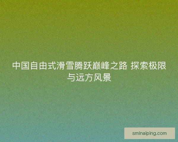 中国自由式滑雪腾跃巅峰之路 探索极限与远方风景
